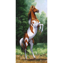 Charger l&#39;image dans la galerie, Cheval actif - diamant rond complet - 45x85cm
