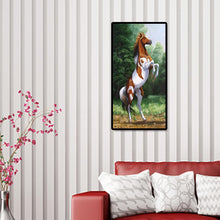 Charger l&#39;image dans la galerie, Cheval actif - diamant rond complet - 45x85cm
