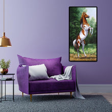 Charger l&#39;image dans la galerie, Cheval actif - diamant rond complet - 45x85cm

