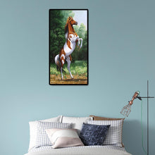 Charger l&#39;image dans la galerie, Cheval actif - diamant rond complet - 45x85cm
