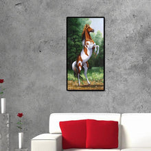 Charger l&#39;image dans la galerie, Cheval actif - diamant rond complet - 45x85cm
