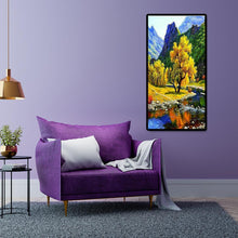 Charger l&#39;image dans la galerie, Arbre au bord du lac - diamant rond complet - 45x85cm
