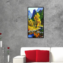 Charger l&#39;image dans la galerie, Arbre au bord du lac - diamant rond complet - 45x85cm
