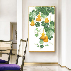 45x85cm vigne de calebasse - diamant rond complet - 45x85cm