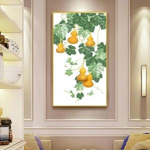45x85cm vigne de calebasse - diamant rond complet - 45x85cm