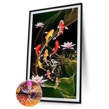 Charger l&#39;image dans la galerie, 45x85cm koi lotus de poisson - diamant rond complet - 45x85cm
