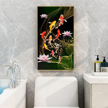 Charger l&#39;image dans la galerie, 45x85cm koi lotus de poisson - diamant rond complet - 45x85cm
