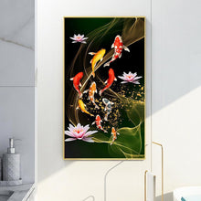 Charger l&#39;image dans la galerie, 45x85cm koi lotus de poisson - diamant rond complet - 45x85cm
