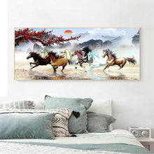 Charger l&#39;image dans la galerie, 100x50cm neuf chevaux de course - diamant rond complet - 100x50cm
