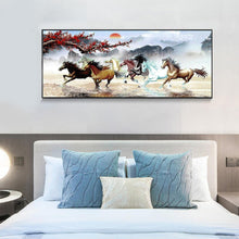 Charger l&#39;image dans la galerie, 100x50cm neuf chevaux de course - diamant rond complet - 100x50cm
