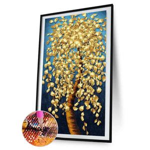 Arbre d’or - diamant rond complet - 45x85cm