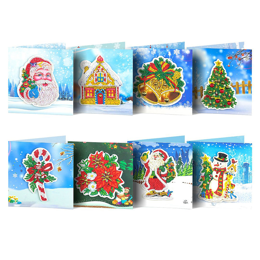 8pcs/Set-Christmas-Diamond Cartes de voeux