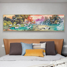 Charger l&#39;image dans la galerie, Flocks de grue - diamant rond complet - 80x30cm
