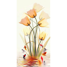 Charger l&#39;image dans la galerie, Fleurs de poisson - diamant rond complet - 45x85cm
