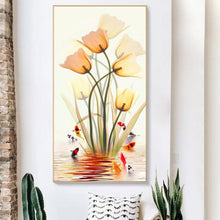 Charger l&#39;image dans la galerie, Fleurs de poisson - diamant rond complet - 45x85cm
