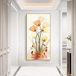 Fleurs de poisson - diamant rond complet - 45x85cm