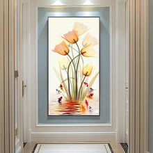 Charger l&#39;image dans la galerie, Fleurs de poisson - diamant rond complet - 45x85cm

