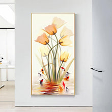Charger l&#39;image dans la galerie, Fleurs de poisson - diamant rond complet - 45x85cm
