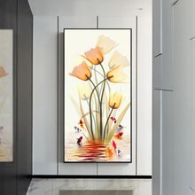 Charger l&#39;image dans la galerie, Fleurs de poisson - diamant rond complet - 45x85cm
