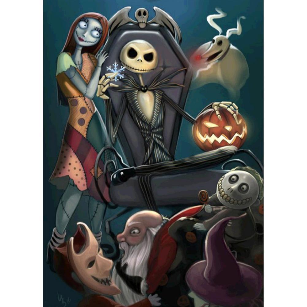 Halloween - diamant rond complet - 30x40cm