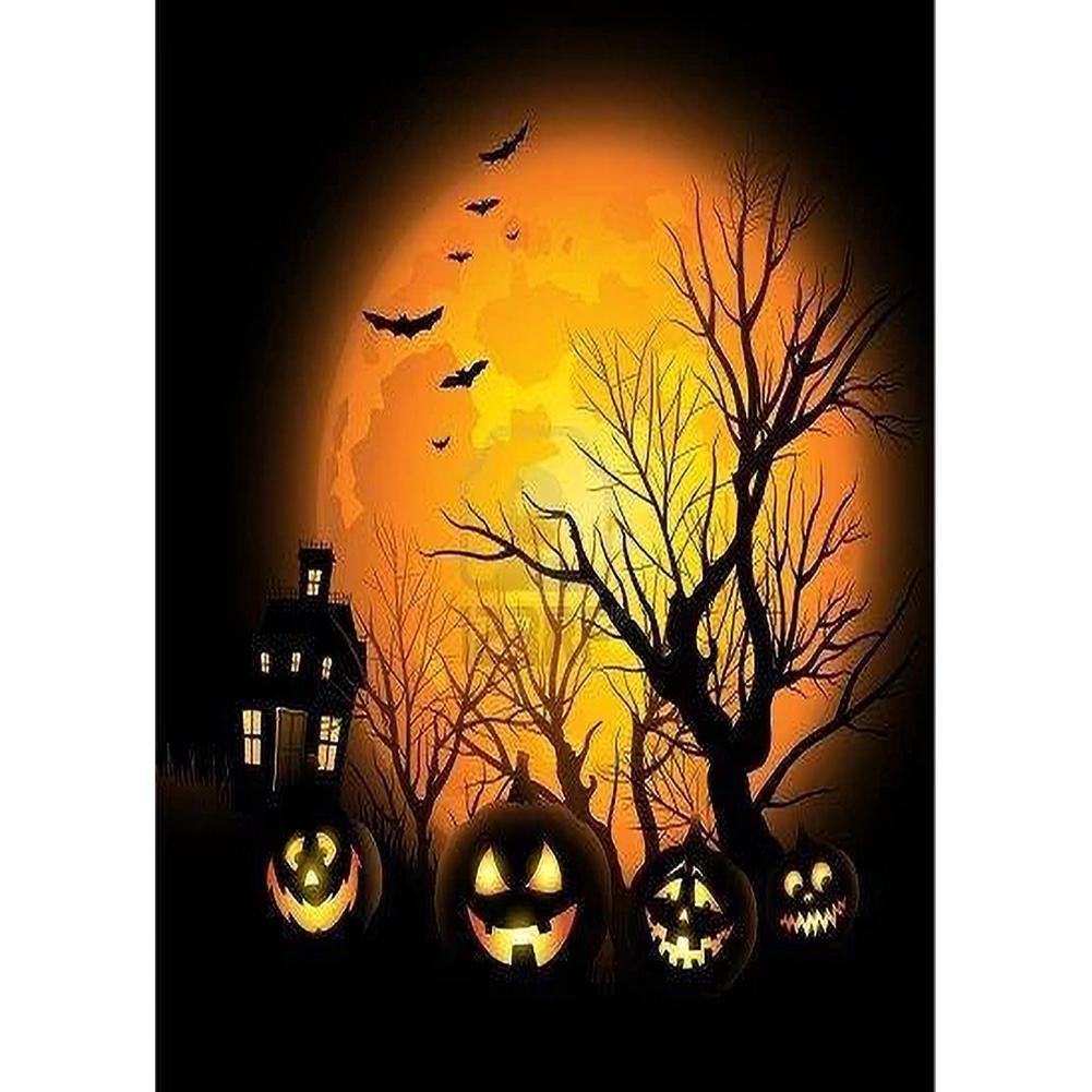 Halloween - diamant rond complet - 30x40cm