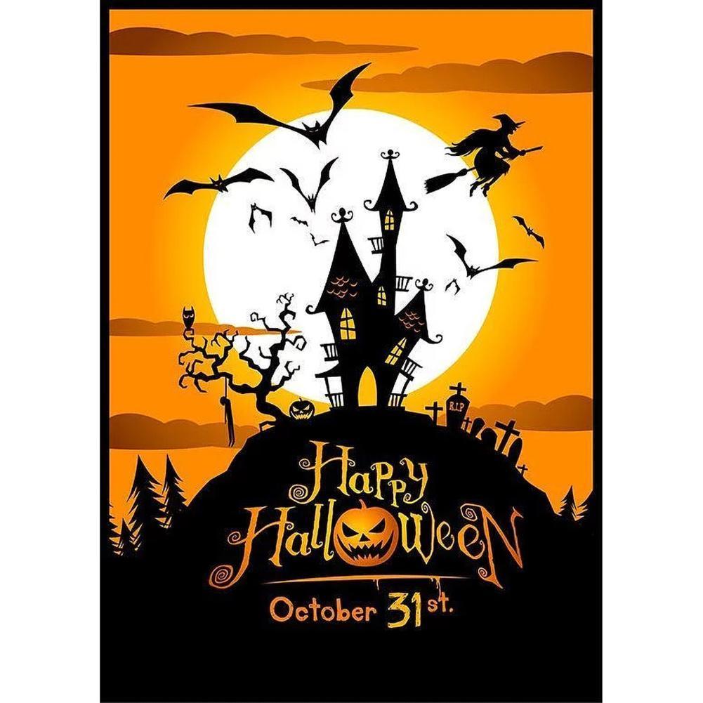 Halloween - diamant rond complet - 30x40cm