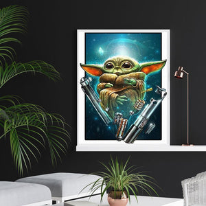 Yoda - diamant rond complet - 30x40cm