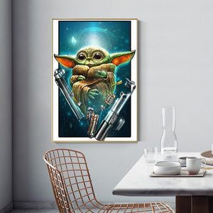Yoda - diamant rond complet - 30x40cm