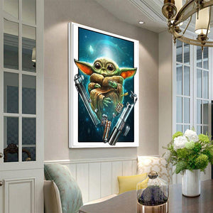 Yoda - diamant rond complet - 30x40cm