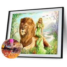 Charger l&#39;image dans la galerie, Couleur de beauté de lion - diamant rond complet - 40x30cm
