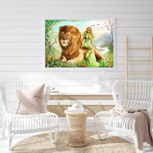 Charger l&#39;image dans la galerie, Couleur de beauté de lion - diamant rond complet - 40x30cm
