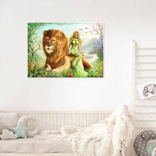 Charger l&#39;image dans la galerie, Couleur de beauté de lion - diamant rond complet - 40x30cm
