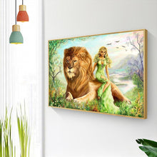 Charger l&#39;image dans la galerie, Couleur de beauté de lion - diamant rond complet - 40x30cm
