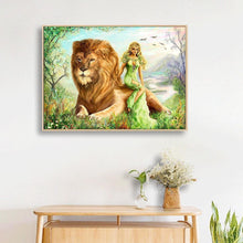 Charger l&#39;image dans la galerie, Couleur de beauté de lion - diamant rond complet - 40x30cm

