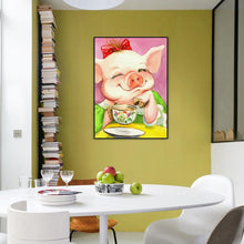 Charger l&#39;image dans la galerie, Porc - diamant rond complet - 30x40cm
