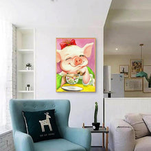 Charger l&#39;image dans la galerie, Porc - diamant rond complet - 30x40cm

