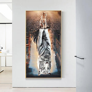 Chat - diamant rond complet - 45x85cm