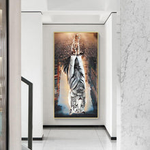 Charger l&#39;image dans la galerie, Chat - diamant rond complet - 45x85cm
