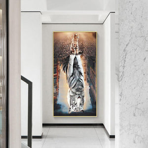 Chat - diamant rond complet - 45x85cm