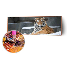 Charger l&#39;image dans la galerie, Enfant d’animal de tigre - diamant rond complet - 80x30cm
