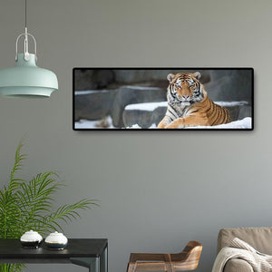 Enfant d’animal de tigre - diamant rond complet - 80x30cm