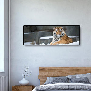 Enfant d’animal de tigre - diamant rond complet - 80x30cm