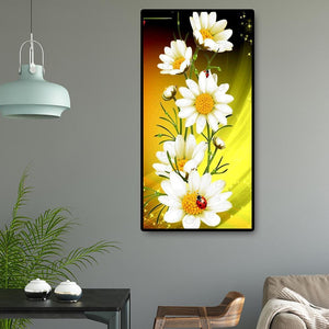 Fleur pour noël - diamant rond complet - 45x85cm