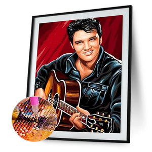 Elvis chanteur - diamant rond complet - 40x50cm