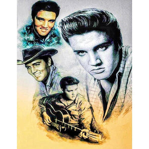 Elvis chanteur - diamant rond complet - 40x50cm