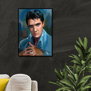 Portrait d’Elvis - diamant rond complet - 30x40cm