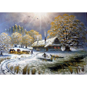 Snowscape - diamant rond complet - 40x30cm