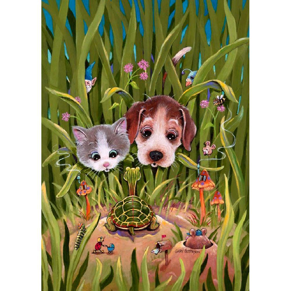 Animaux de mer - diamant rond complet - 30x40cm