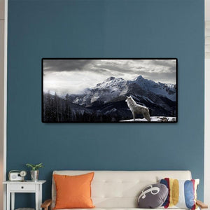 Paysage de montagne - diamant rond complet - 80x40cm