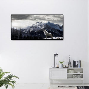 Paysage de montagne - diamant rond complet - 80x40cm